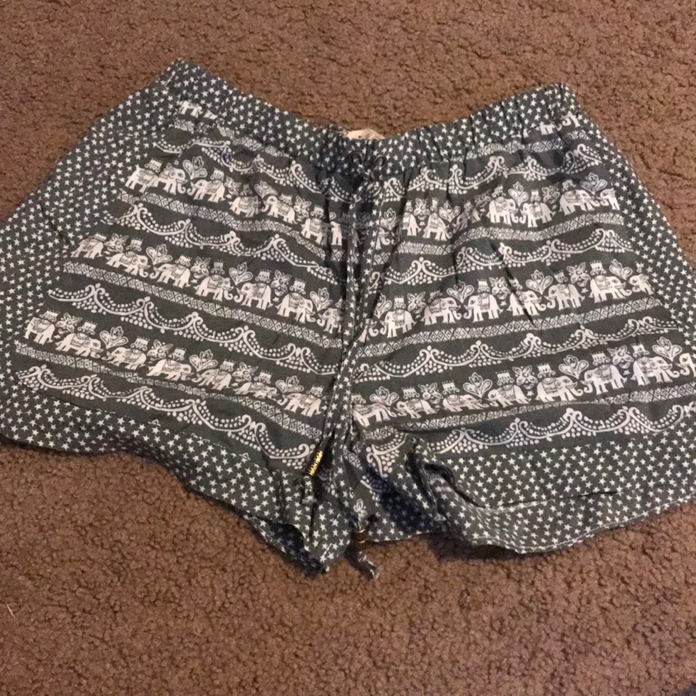 Olive green cute elephant shorts
